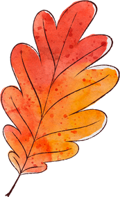 Splotchy Watercolor Fall Red Oak Leaves